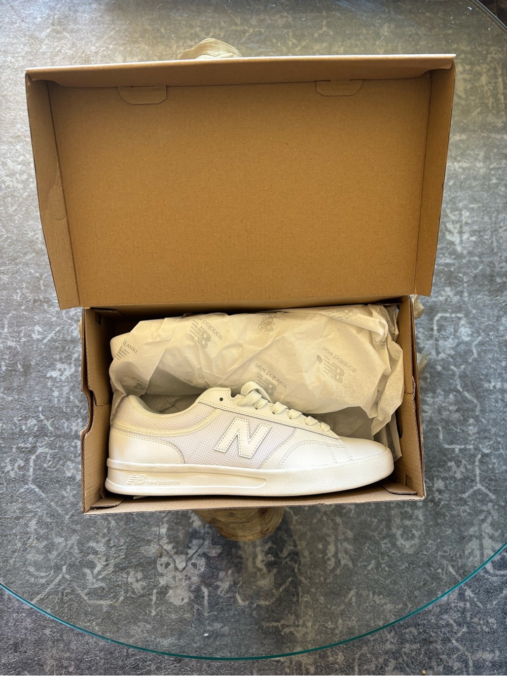 New Balance Men’s Cream and White Casual Sneaker